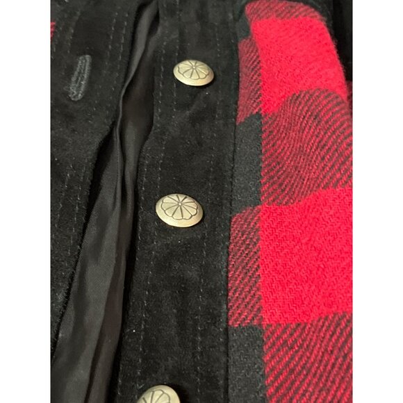 DOUBLE D RANCH Plaid Women Crop Wool Blend Jacket Red/Black size Medium - Picture 5 of 10